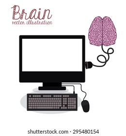 Brain digital design, vector illustration eps 10