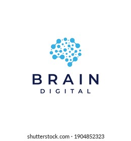 brain digital technology logo vector modern simple sophisticated design