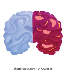 Brain disease icon. Cartoon of brain disease vector icon for web design isolated on white background