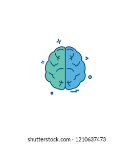 brain divide inkcontober sains icon vector desige