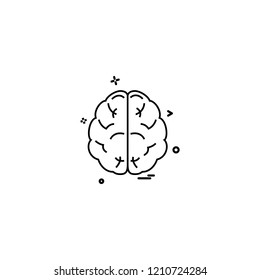 Brain Divide Inkcontober Sains Icon Vector Desige