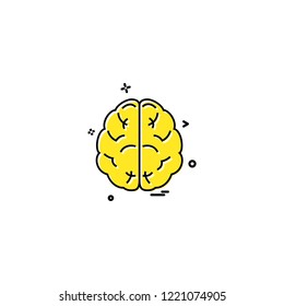 brain divide inkcontober sains icon vector desige