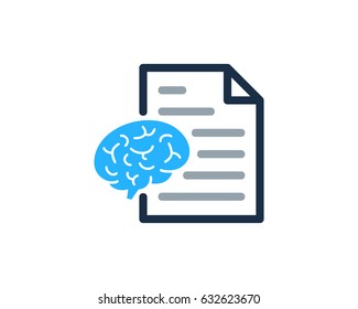 Brain Docs Paper Icon Logo Design Element