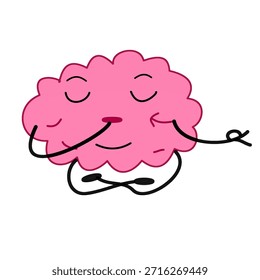 brain doing yoga breathing exercise clipart element funny brain doing breathing inhale and exhale practice mental and physical health meditation