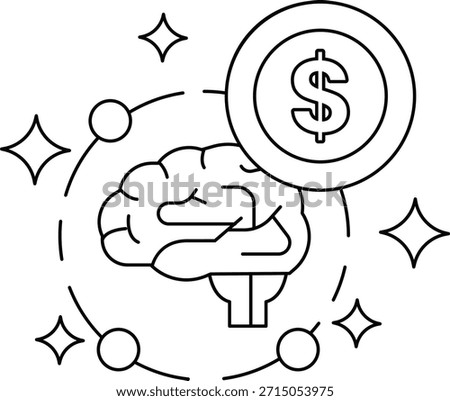 A brain with a dollar sign next to it. This image represents the idea that money is important for the brain to function properly. The brain is the center of the body