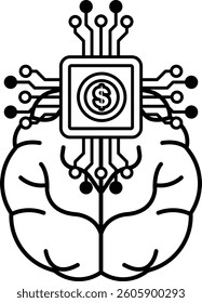 A brain with a dollar sign on it
