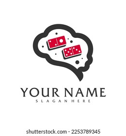 Brain Domino logo vector template, Creative Domino logo design concepts