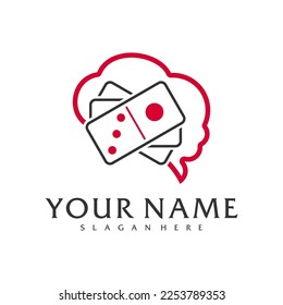 Brain Domino logo vector template, Creative Domino logo design concepts