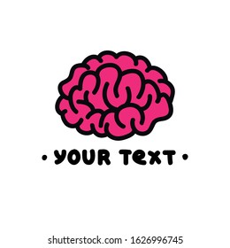 brain doodle icon, vector illustration