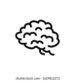 brain doodle icon, vector illustration