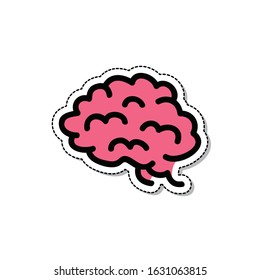 brain doodle icon, vector illustration