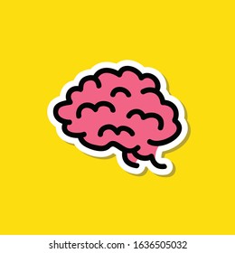 brain doodle icon, vector illustration