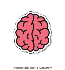 brain doodle icon, vector illustration