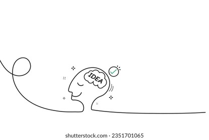 Brain doodle line banner on white background. Idea and Thinking symbol for infographic banner and website design. vector illustration.