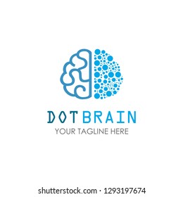 Brain dot education vector design concept