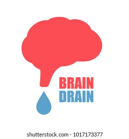 Brain drain vector icon isolated on white background