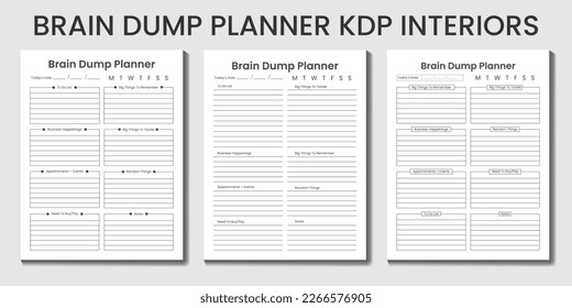 Diseño interior Brain Dump Planner 2023-2024 KDP