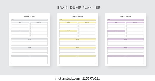 Brain Dump Planner, Thought Organizer, Brainstorming Notebook