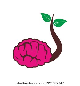 Brain Ecology Seed Plant Smart Concept Symbol