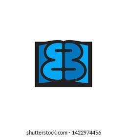 Brain education simple modern concept. Can use for logo, icon, symbol, mascott vector