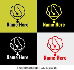 Brain elements color variation abstract icon. Modern logotype, business template.