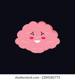 brain emoticon cartoon. vector illustration