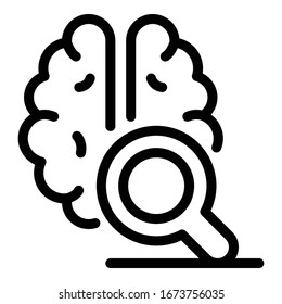 Brain emotion icon. Outline brain emotion vector icon for web design isolated on white background