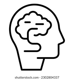 Brain emotion icon outline vector. Mental health. Mind training