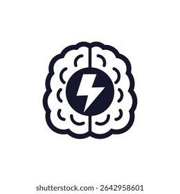 brain energy icon on white