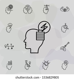 Brain, energy icon. Universal set of creative thinking for website design and development, app development