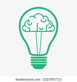 Brain energy innovation vector logo design