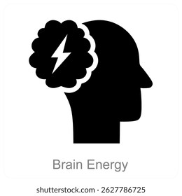 Gehirn Energie Vektor Symbol Konzept Design