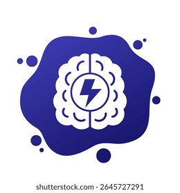 brain energy vector icon for web