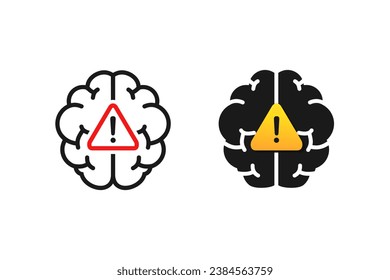 Brain error warning. Illustration vector