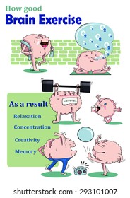 Brain are exercising Vector Illustration.