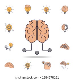 brain and exits fild color icon. Detailed set of color idea icons. Premium graphic design. One of the collection icons for websites, web design