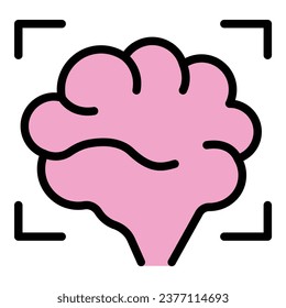 Brain expert icon outline vector. Business people. Consult cyber color flat