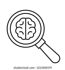 Brain Exploring Outline Vector Icon which can easily modify or edit

