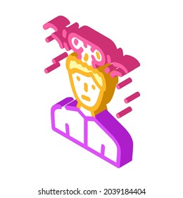 brain explosion male isometric icon vector. brain explosion male sign. isolated symbol illustration