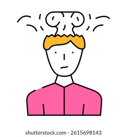 brain explosion male line icon vector. brain explosion male sign. isolated symbol illustration