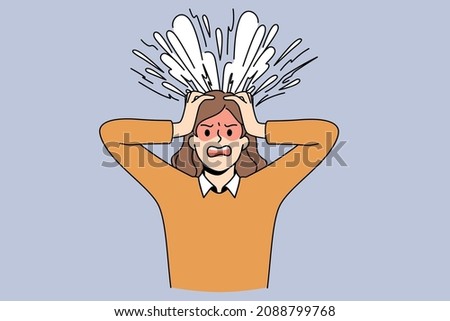 Brain explosion and stress concept