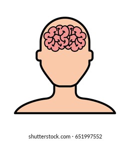 brain faceless man cartoon