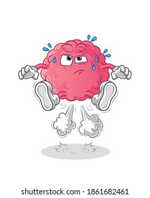 brain  fart jumping illustration. character vector