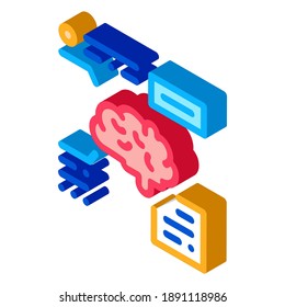 Brain Feature Icon Vector. Isometric Brain Feature sign. color isolated symbol illustration