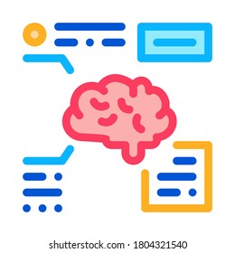 Brain Feature Icon Vector. Outline Brain Feature Sign. Isolated Contour Symbol Illustration