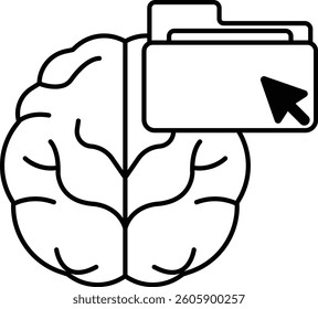 A brain with a file folder on top of it
