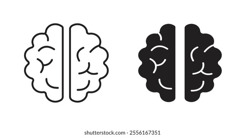 Brain Filled flat icons set for apps and web ui designs.