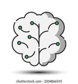 Brain-gefüllte Linie Symbol, Teil des Körpers und Idee-Konzept 128x128 Pixel perfekt Symbol, auf weißem Hintergrund für Website-UI-Medien, mobile Anwendung, Poster-Design