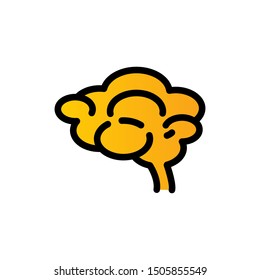 brain filled line icon sign. brain symbol, logo illustration. Different style icons set. Pixel perfect vector graphics - Vector