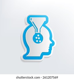 Brain filter design on white background,clean vector